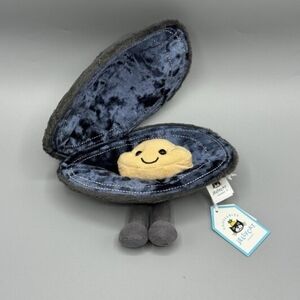 Jellycat Gray and Blue Oyster Plush